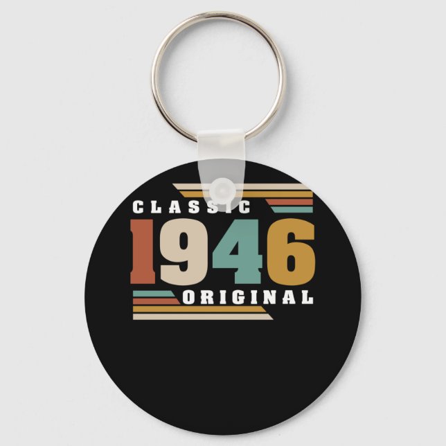 Porte-clés Classique 1946 Original 76e anniversaire 76 ans (Recto)