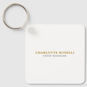 Porte-clés Classique Minimaliste Professionnel Couleur Or