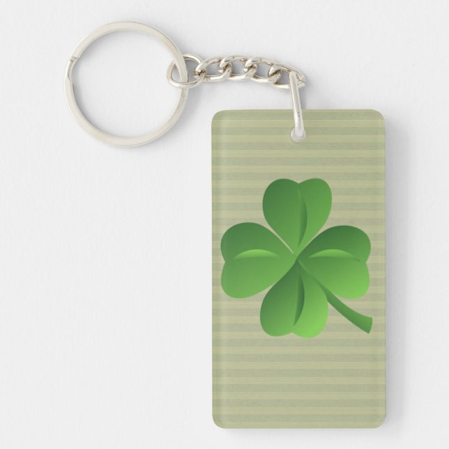 Porte-clés Classique tendance irlandais Lucky Shamrock (Devant)