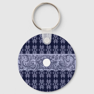 Porte-clés Classy Blue Baroque Motif par LeahG - cherubs