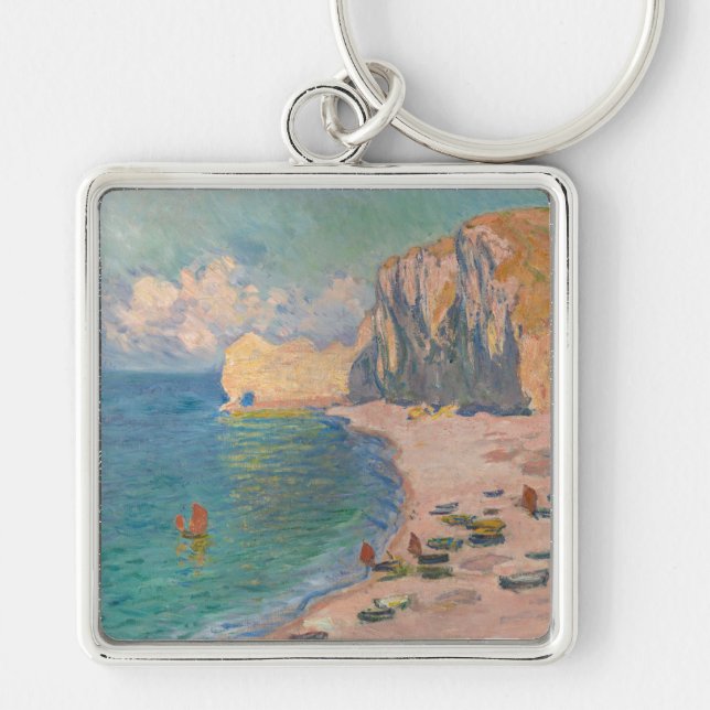 Porte-clés Claude Monet - Etretat : Plage et Falaise d'Amont (Devant)