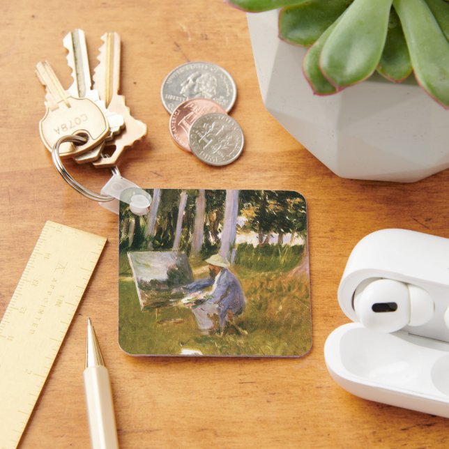 Porte-clés Claude Monet peignant, Bordure d'un bois par Sarge (Bureau)