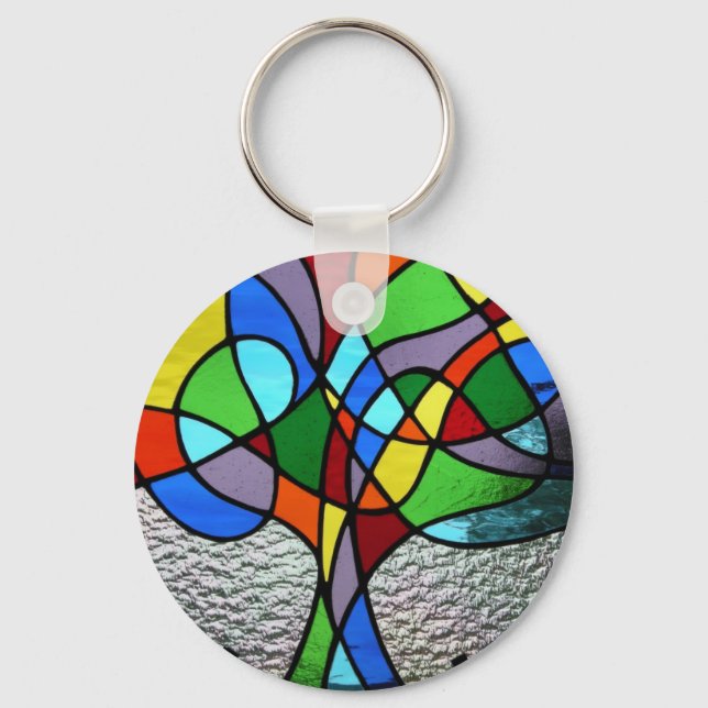 Porte-clés Clavier Abstrait de l'arbre de vie (Recto)