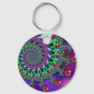 Porte-clés Clavier - Bokeh Fractal Purple Turquoise