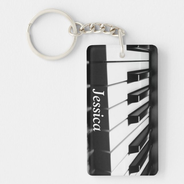 Porte-clés Clavier Classique Noir et Blanc (Devant)