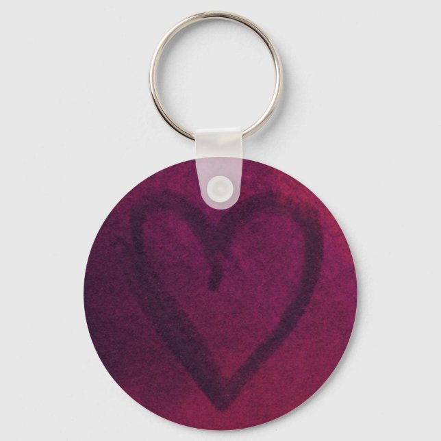 Porte-clés Clavier Coeur rouillé (rose profond) (Recto)