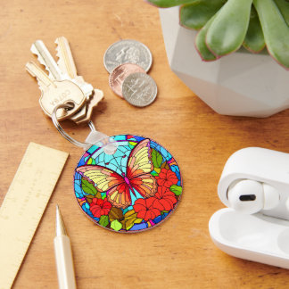 Porte-clés Clavier d'art papillon coloré