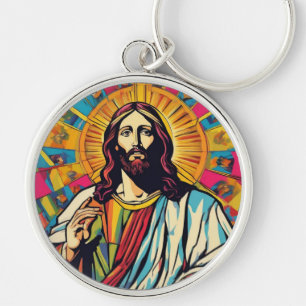 Porte-clés Clavier d'art pop Jésus Christ