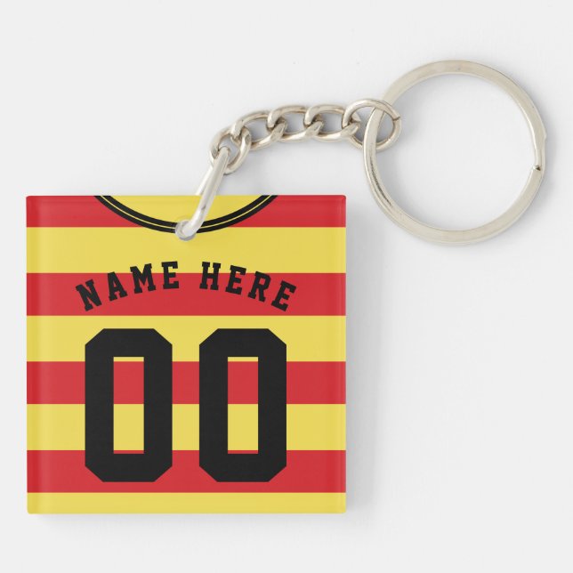 Porte-clés Clavier de jersey de soccer personnalisable, bande (Dos)