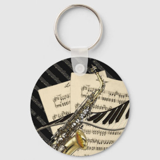 Porte-clés Clavier de musique saxophone et piano