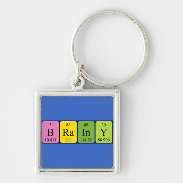 Porte-clés Clavier de nom de table périodique Brainy (Devant)