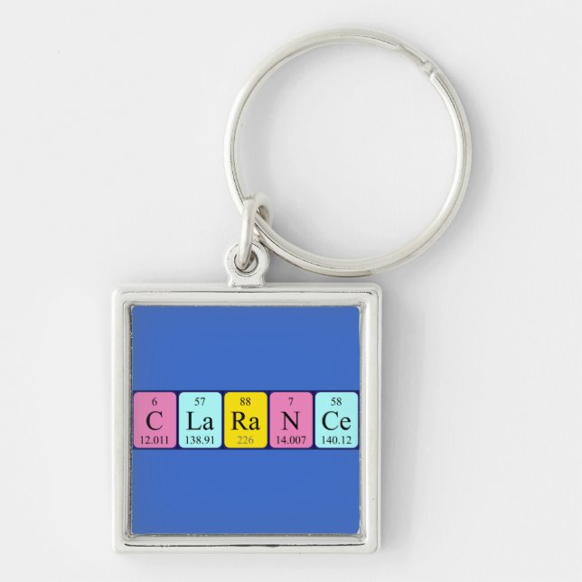 Porte-clés Clavier de nom de table périodique Clarance (Devant)