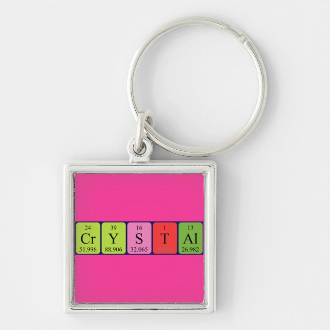 Porte-clés Clavier de nom de table périodique Crystal (Devant)