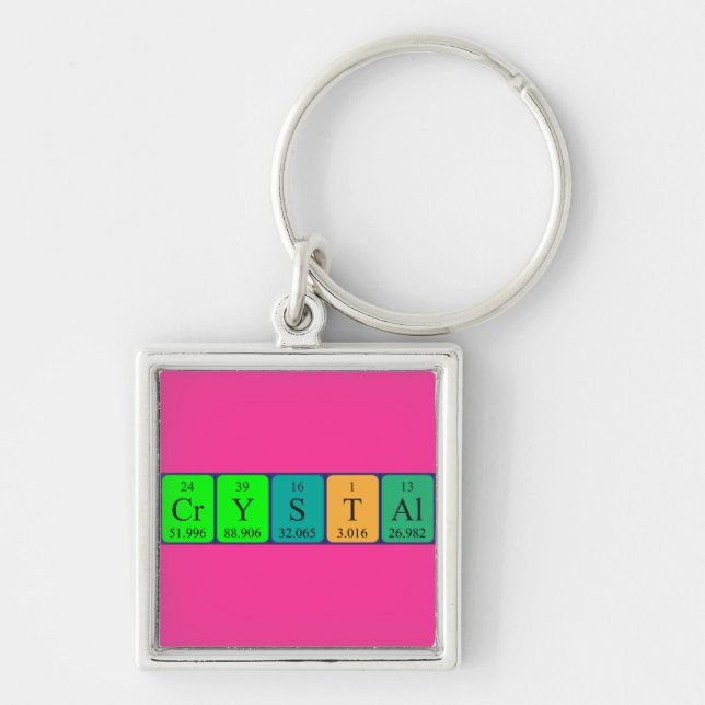 Porte-clés Clavier de nom de table périodique Crystal (Devant)