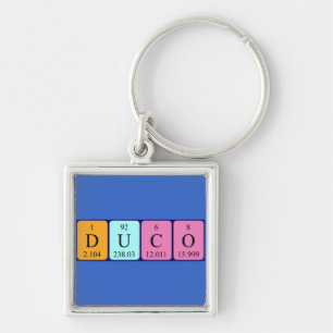 Porte-clés Clavier de nom de table périodique Duco