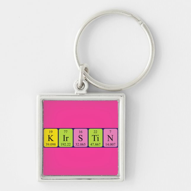 Porte-clés Clavier de nom de table périodique Kirstin (Devant)