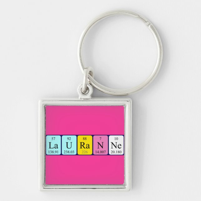 Porte-clés Clavier de nom de table périodique Lauranne (Devant)