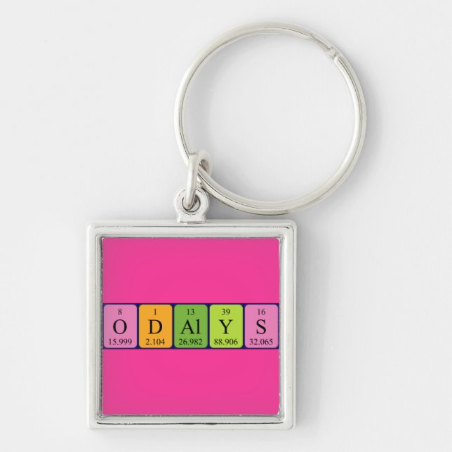 Porte-clés Clavier de nom de table périodique Odalys (Devant)