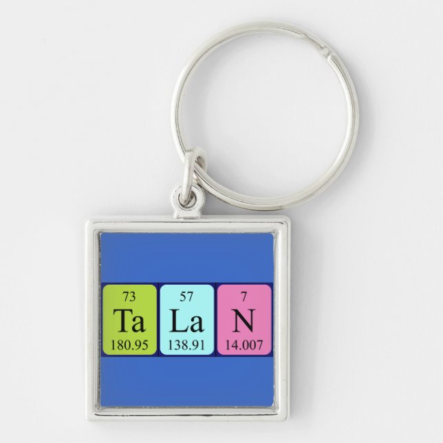 Porte-clés Clavier de nom de table périodique Talan (Devant)