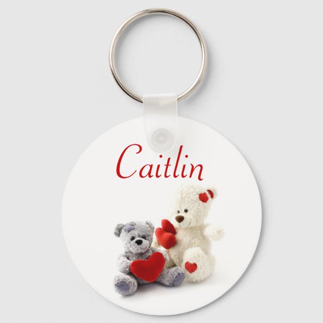 Porte-clés Clavier de nom personnalisé - Nounours (Recto)