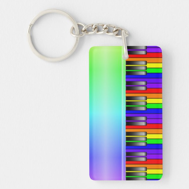 Porte-clés Clavier de piano d'arc-en-ciel (Devant)