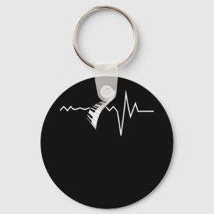 Porte-clés Clavier de piano de musicien de coeur
