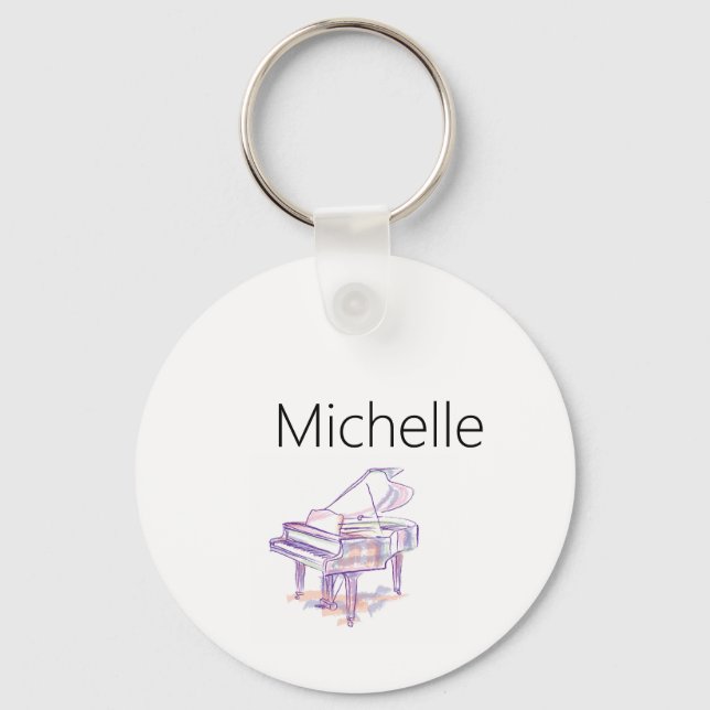 Porte-clés Clavier de Piano et Notes de Musique (Recto)