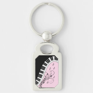 Porte-clés Clavier de piano noir et blanc Design de musique r
