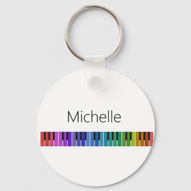 Porte-clés Clavier de Piano & Notes de Musique (Recto)