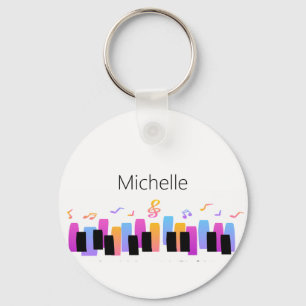Porte-clés Clavier de Piano & Notes de Musique