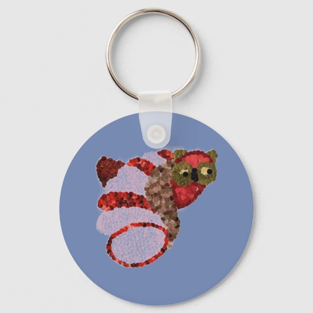 Porte-clés Clavier du bouton d'arrondi du hibou (Recto)