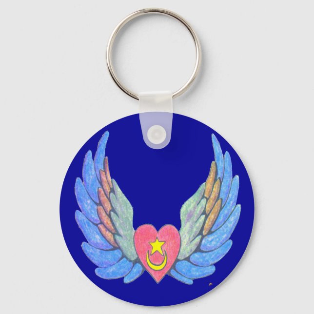 Porte-clés Clavier du coeur ailé (Recto)