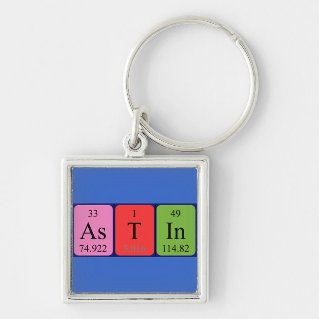 Porte-clés Clavier du nom périodique de la table Astin (Devant)