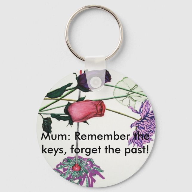 Porte-clés Clavier fleuri pour mamans (Recto)