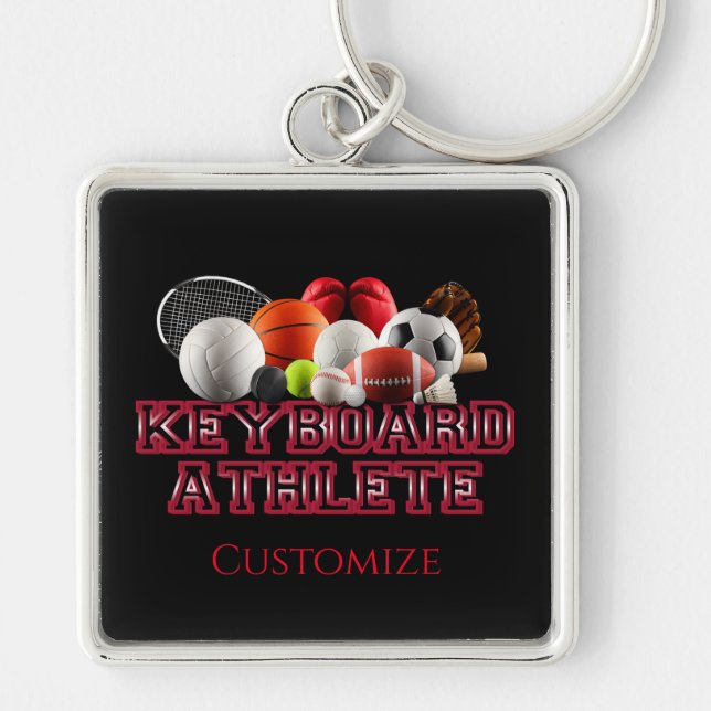 Porte-clés Clavier Humour athlète Porte - clé Premium (Devant)