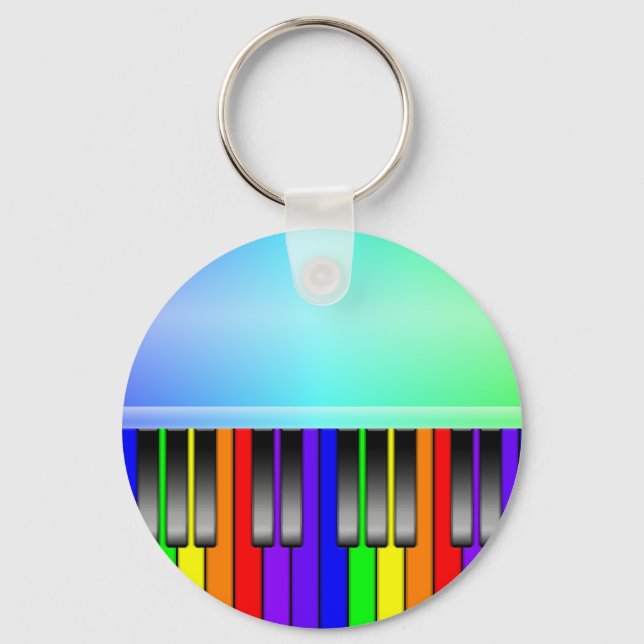 Porte-clés Clavier pour piano arc-en-ciel (Recto)