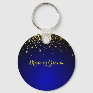 Porte-clés Clavier Royal Bleu et Or pour marié ou marié