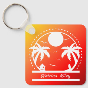 Porte-clés Clavier Tropical Summer (dégradé rouge-orange-jaun