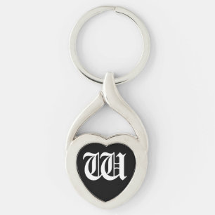 Porte-clés Clavier "W" du coeur noir