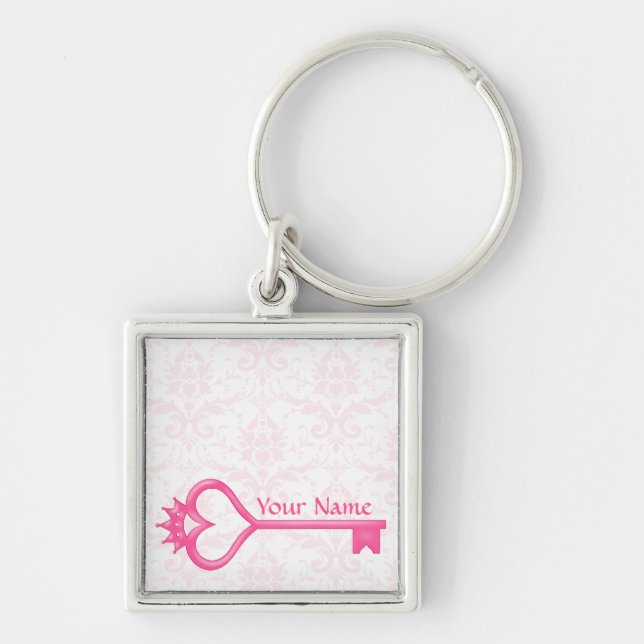 Porte-clés Clé de coeur de couronne (Devant)