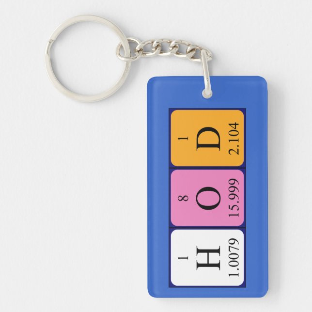 Porte-clés Clé de mot du tableau périodique HoD (Devant)