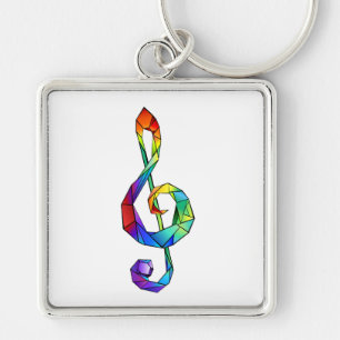 Porte-clés Clé de musique arc-en-ciel