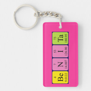 Porte-clés Clé de nom de table périodique Benita
