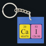 Porte-clés Clé de nom de table périodique Cai<br><div class="desc">Cai a été décrit comme Ca I (Iode Calcium) sur un porte-clés pour le scientifique en vous.</div>