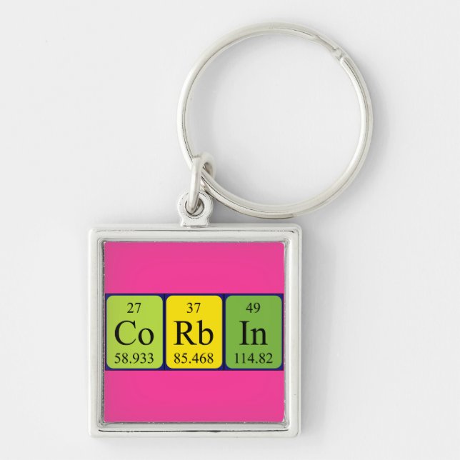 Porte-clés Clé de nom de table périodique Corbin (Devant)