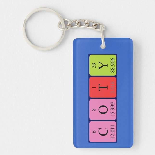 Porte-clés Clé de nom de table périodique Coty (Devant)