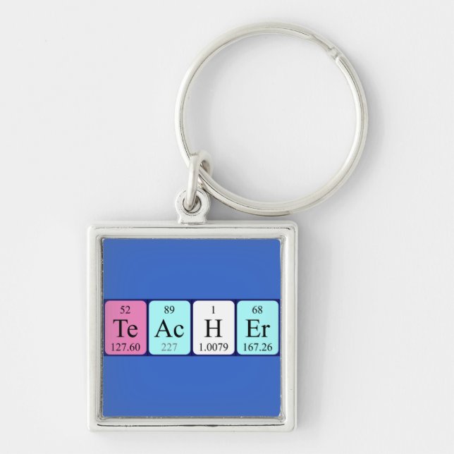 Porte-clés Clé de nom de table périodique de l'enseignant (Devant)