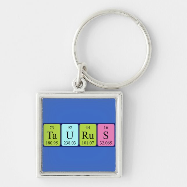 Porte-clés Clé de nom de table périodique de Taurus (Devant)