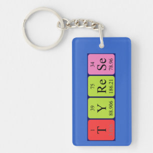 Porte-clés Clé de nom de table périodique de type