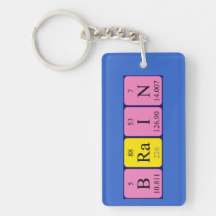Porte-clés Clé de nom de table périodique du cerveau
